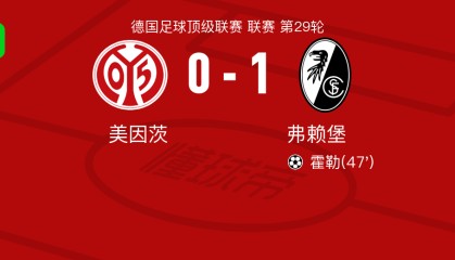 KOK体育登录入口-弗赖堡1-0美因茨，霍勒一剑封喉